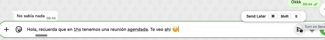 Botón Send Later